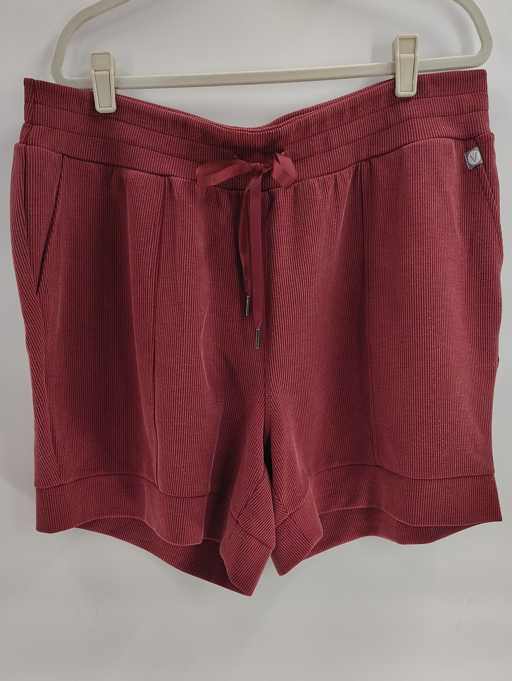 Lane Bryant Livi Ribbed Shorts Size 18/20 Rust Red Maroon Elastic Drawstring